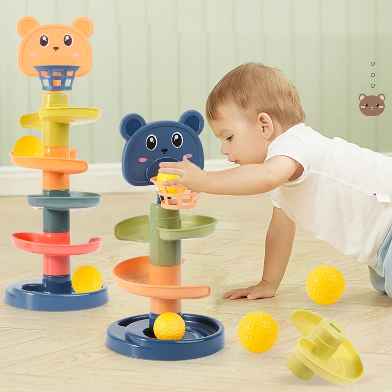 Montessori Toys Baby Month Track Rolling Ball