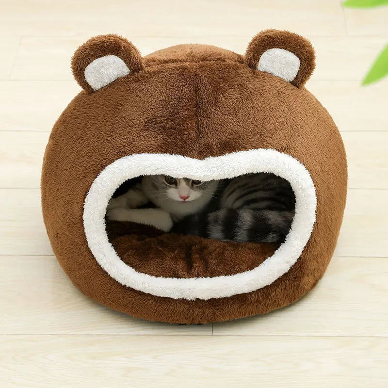 Funny Cat Bed Warm Pet House Soft Long
