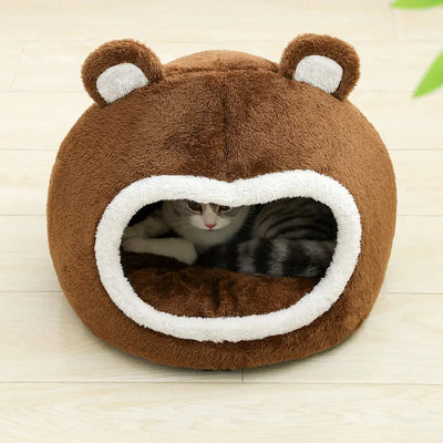 Funny Cat Bed Warm Pet House Soft Long