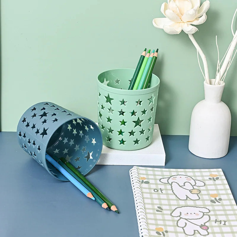 Cute Hollow Star Pen Holder Kawaii Brush