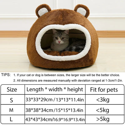 Funny Cat Bed Warm Pet House Soft Long